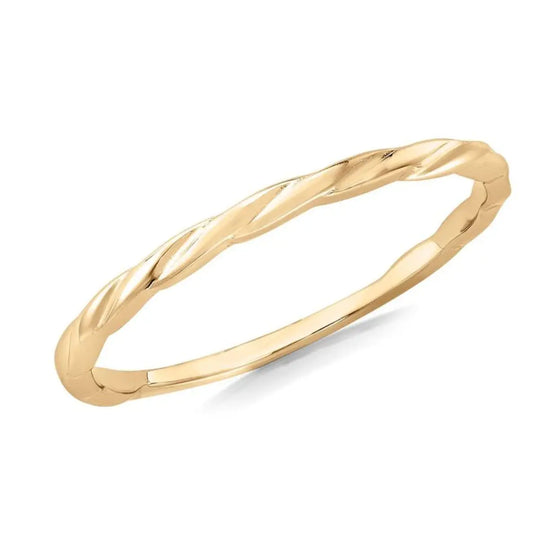 9ct Gold Slim Twist Stacker Ring