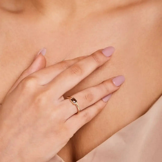 9ct Gold Smoky Quartz Ring