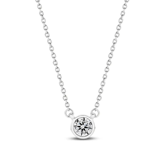 9ct White Gold 0.25ct Lab-Grown Diamond Solitaire Necklace
