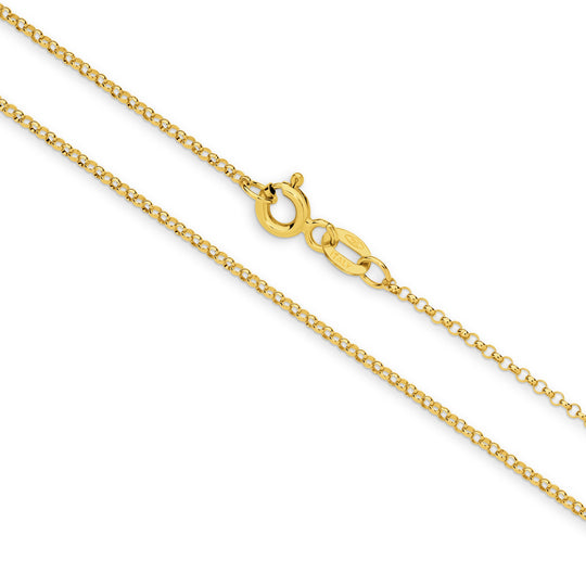 9ct Yellow Gold 1.30mm Belcher Chain