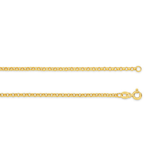 9ct Yellow Gold 2.34mm Belcher Chain