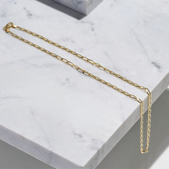 9ct Yellow Gold 2.80mm Diamond Cut Long Flat Curb Chain