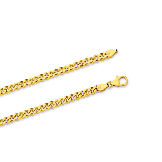 9ct Gold 4.24mm Diamond Cut Curb Chain