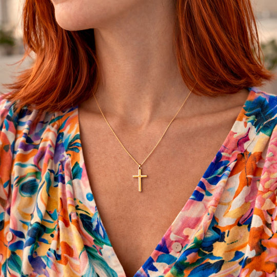 9ct Yellow Gold Cross Necklace