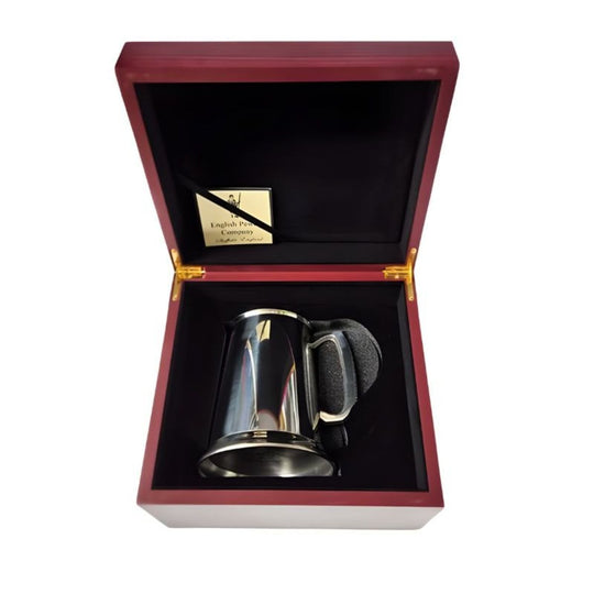 1 Pint Engravable Pewter Tankard in Wooden Gift Box