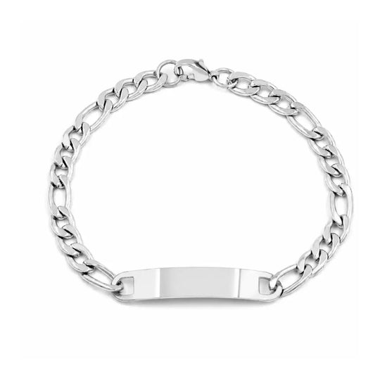 Personalised Stainless Steel Figaro ID Bracelet