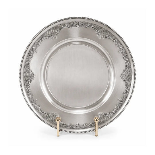 24cm Engravable Pewter Ornamental Presentation Plate