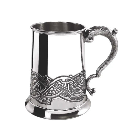 1 Pint Engravable Celtic Pewter Tankard