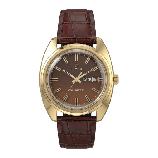 Q Timex 1978 Day Date Fumé Reissue Men’s Watch