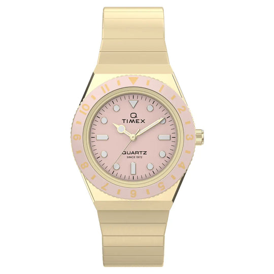 Q Timex Mini Pink Dial Ladies Watch
