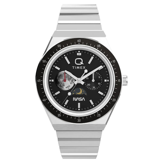 Q Timex NASA Stainless Steel Bracelet Watch