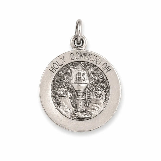 Sterling Silver 15mm Holy Communion Medal Pendant