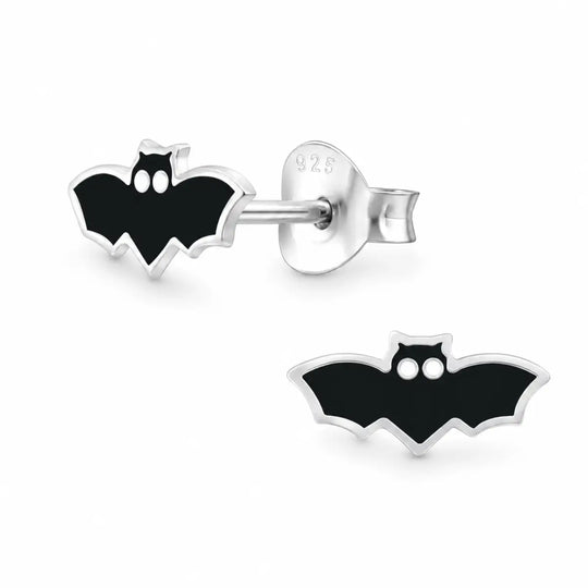 Sterling Silver Bat Stud Earrings