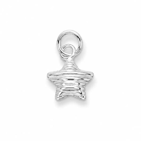 Sterling Silver Rippled Star Pendant