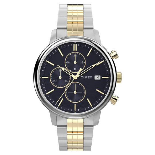 Timex Chicago Blue Dial Two-Tone Bracelet Chronograph Men’s Watch