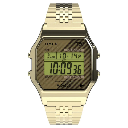 Timex T80 Gold-Tone Digital Watch