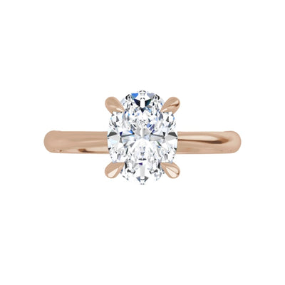 1.20 Carat Premium Certified Natural Diamond 14K Rose Gold Engagement Ring