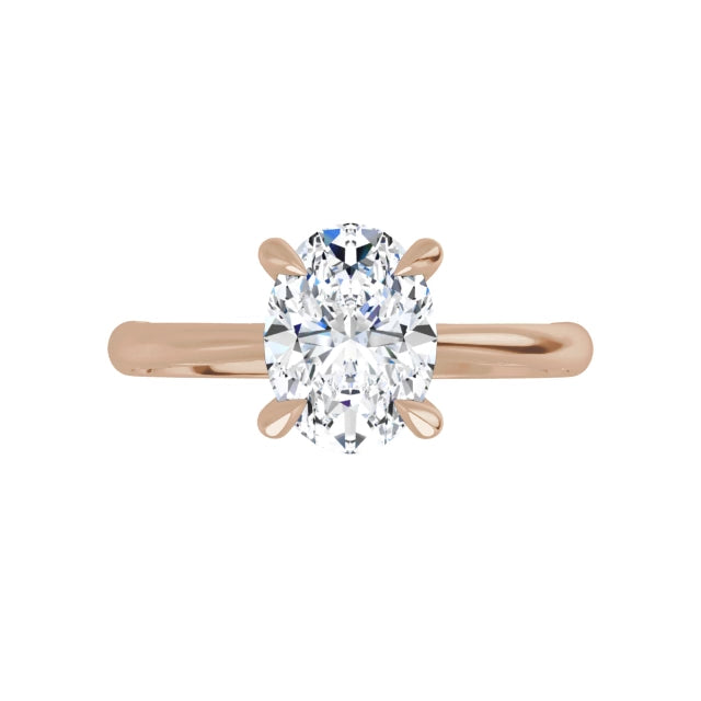 1.20 Carat Premium Certified Natural Diamond 14K Rose Gold Engagement Ring