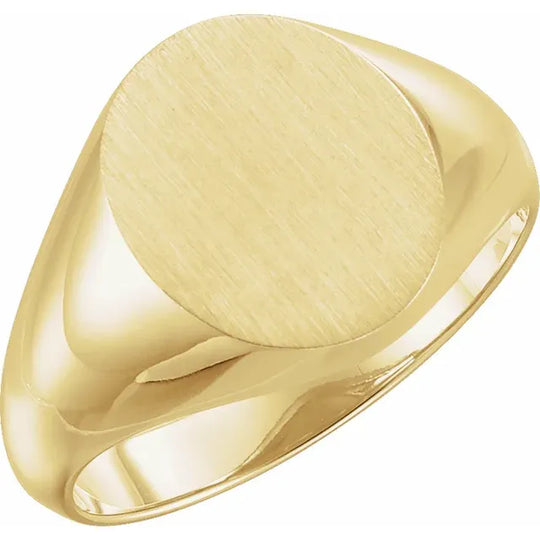 10ct Gold 14x12mm Oval Signet Ring (Free Engraving)
