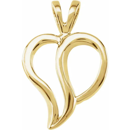 10ct Yellow Gold Heart Pendant – 18.5x12mm Classic Design