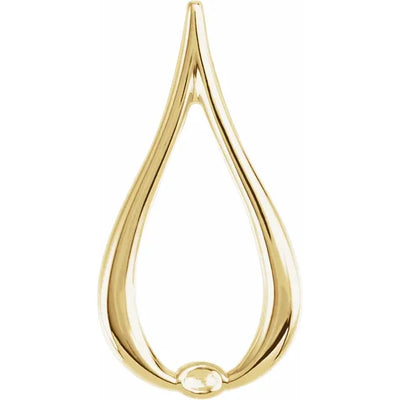 10K Yellow Gold 22 x 12mm Freeform Tear Drop Pendant