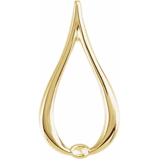 10ct Yellow Gold Tear Drop Pendant – 22x12mm Elegant Style