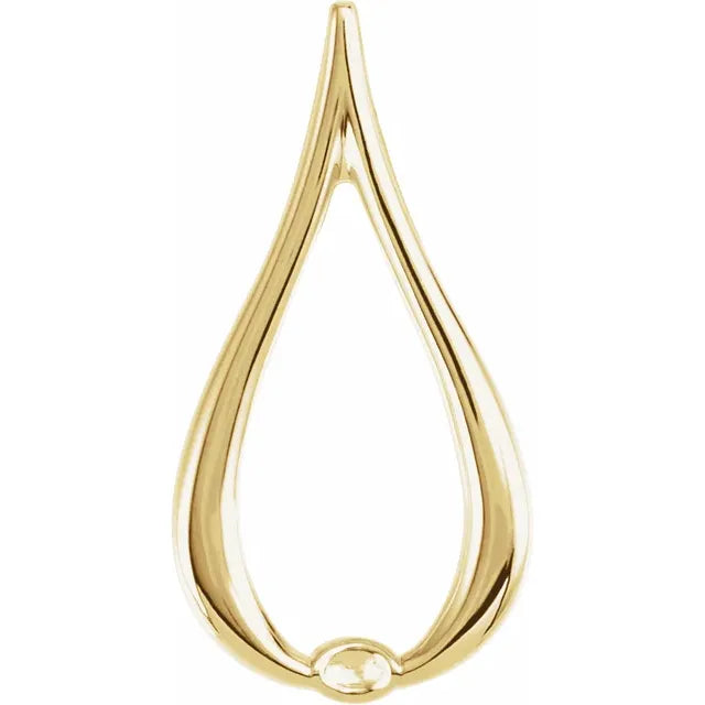 10K Yellow Gold 22 x 12mm Freeform Tear Drop Pendant