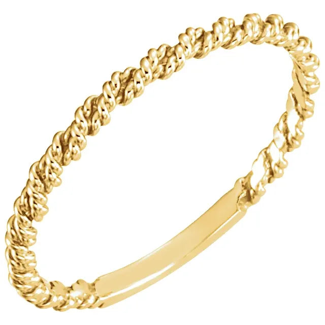 2mm Twisted Rope Band in Yellow Gold - Add a touch of Industrial Flair!