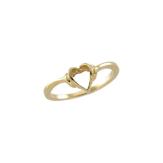 10ct Yellow Gold Open Heart Ring