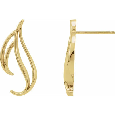 10K Gold Metal Fashion Freeform Earrings