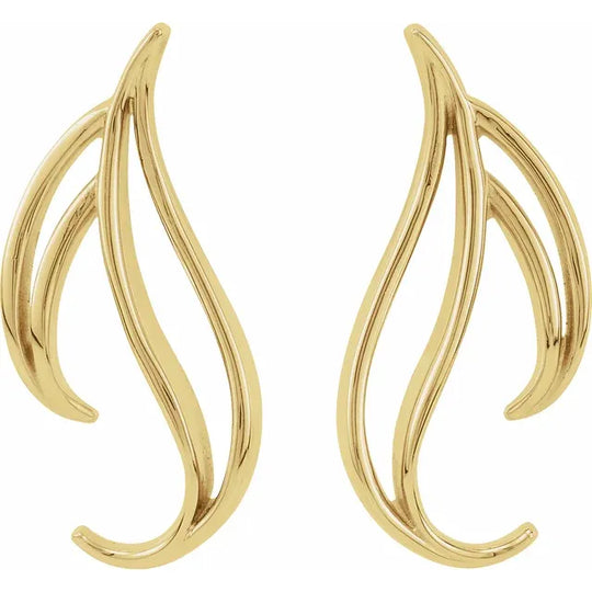 10ct Yellow Gold Freeform Earrings – Modern Organic Style