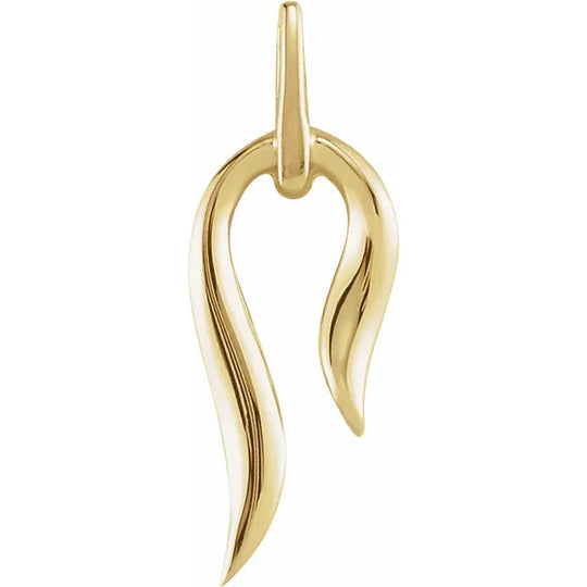 10ct Yellow Gold Freeform Icicle Pendant – 20.7x7.7mm Modern Design