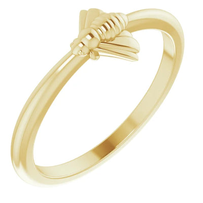 Our Stackable Honey Bee Ring in 10K Yellow Gold is the perfect addition to your collection of stacking rings. This dainty ring features an intricate honey bee design that is elegant & unique. This ring is made from 10K yellow gold & is perfect for everyday wear. Pair with our stunning silver & 14K gold stacking rings to create a stylish look with our wide range of stackable rings for women. Buy now at Jewels of St Leon Online Jewellery Australia.