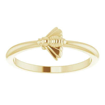 Our beautiful Stackable Honey Bee Ring in 10K Yellow Gold is the perfect addition to your collection of stacking rings. Crafted with love and care, this dainty ring features an intricate honey bee design that is both elegant and unique. Made from high-quality 10K yellow gold, this ring is perfect for everyday wear and will last for years. Buy now at Jewels of St Leon.