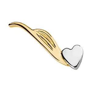 10K Yellow & White Gold Heart Ear Climbers