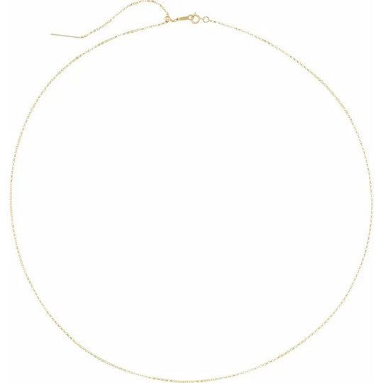 Belcher Threader 1mm Chain Solid 14K Gold Adjustable 40-55cm