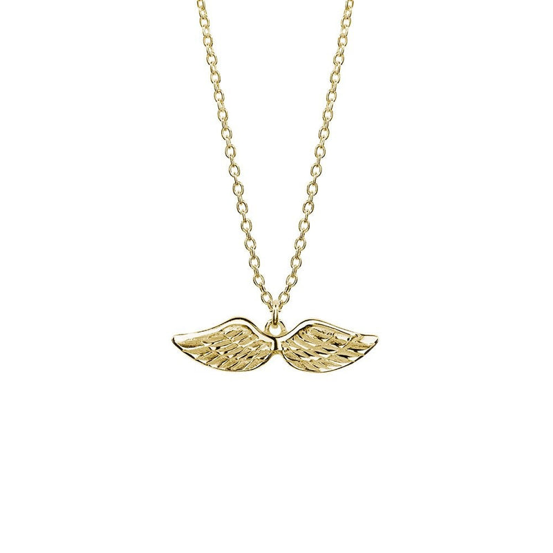 Angel wing pendant on an adjustable 42-45cm cable chain for the perfect fashion accessory. Crafted from 14K Gold-Plated 925 Sterling Silver, sold by Australia&
