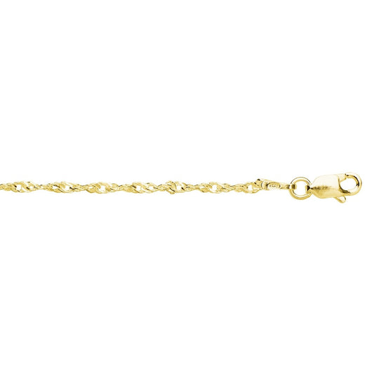 14K Gold-Plated Sterling Silver 1.5mm Singapore Twist Anklet