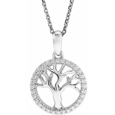 Elegant and Long-Lasting: Our Tree of Life Necklace with Diamond Accents Will Make You Shine!