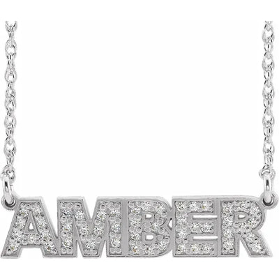 Make a Statement with a Personalised Diamond Nameplate Necklace
