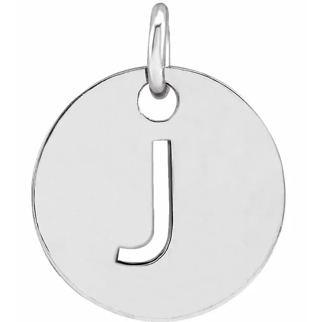Initial 10mm Disc Pendant Charm for a Touch of Personal Style.