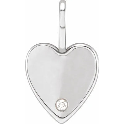 Engravable Heart Pendant with Diamond Accent - Share your Heart!