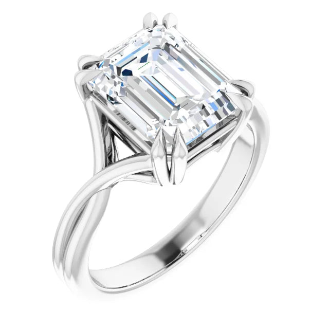 Solitaire Moissanite Engagement Rings for Australian Brides - Premium quality 3.24ct Moissanite Square-Cut Stone. 14K white gold engagement rings from online jewellery store Australia Jewels of St Leon