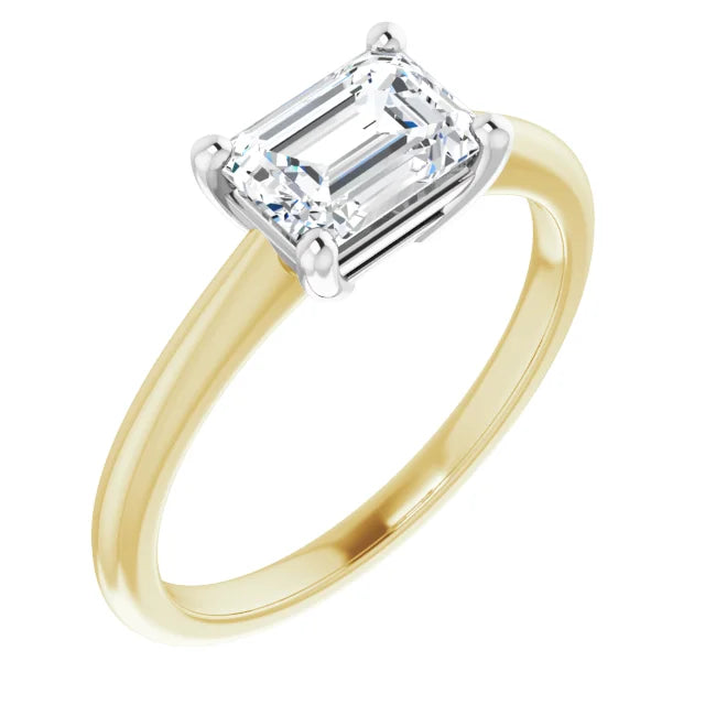 0.75ct Natural Diamond Solitaire Engagement Ring in 14K Yellow/White Gold