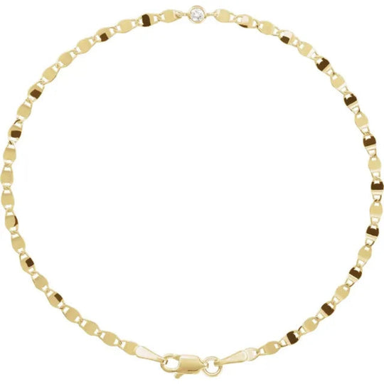 14K Gold .06ct Natural Diamond Bracelet