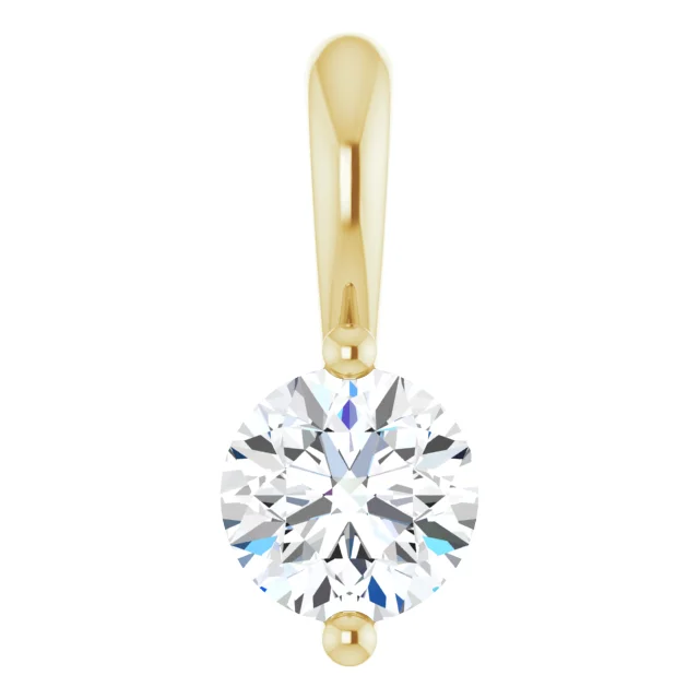 14K Gold 0.10ct Natural Diamond Pendant (Free 14K Chain included)