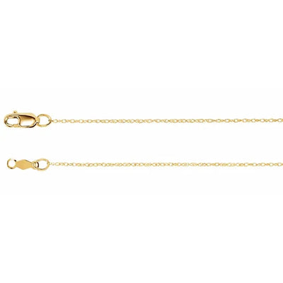14K Yellow Gold 0.75mm Solid Rope Chain 40cm-60cm (16-24in)
