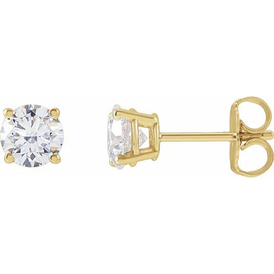 1/2CTW Lab-Grown Solitaire Diamond Earrings, crafted from 14K Yellow Gold. From Jewels of St Leon Australia, Online Jewellery Store. Free Shipping on all Jewellery.