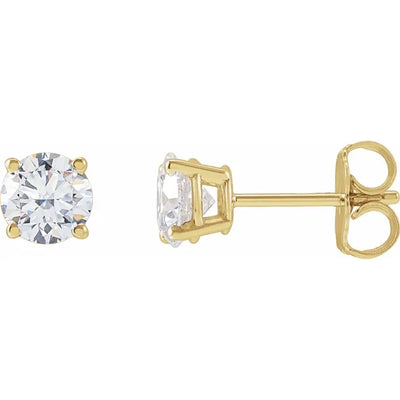 1 Carat Total Weight for a pair of Lab-Grown Diamond 14K yellow gold stud earrings. From Jewels of St Leon Australia, online jewellery store.