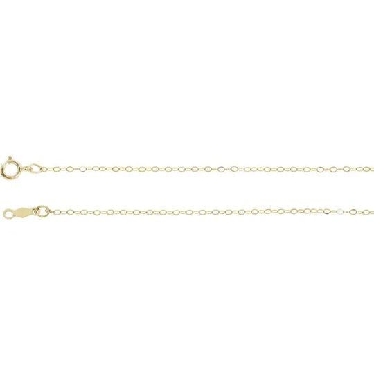 1mm Flat Cable 40cm-60cm Chain in 14kt Yellow Gold